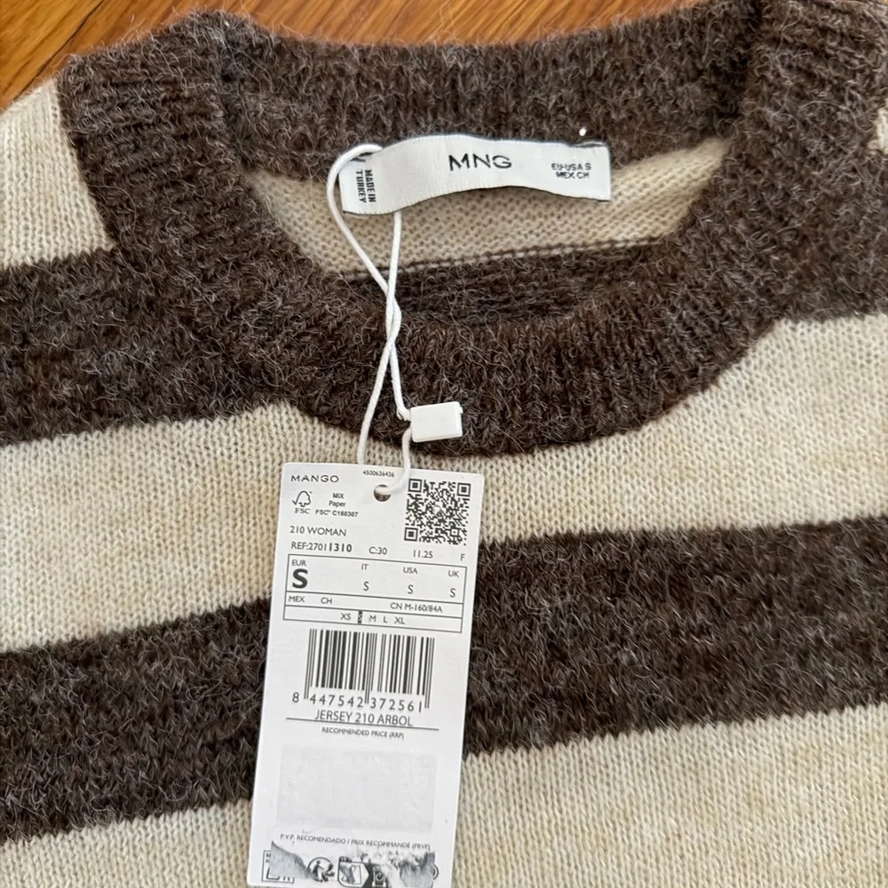 Striped Brown and Cream women's Sweater - Picture 2 of 3